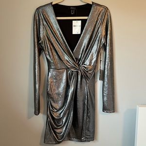 F21 Silver Knot Mini Dress Sz M